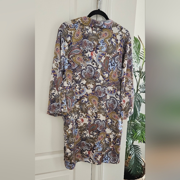 Zara Silky/satiny Paisley Print Tunic Dress - Picture 2 of 6